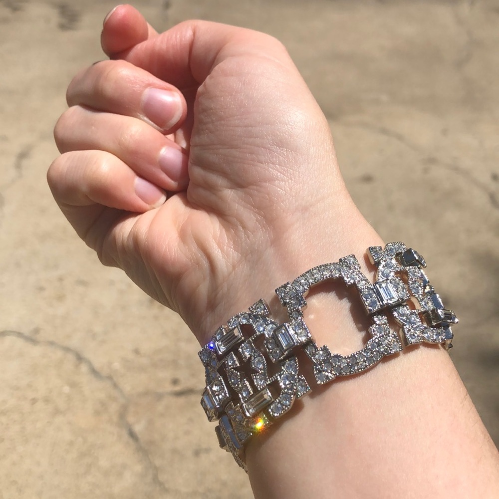 ✨Quality Rhinestone bracelet clear stones sparkly!